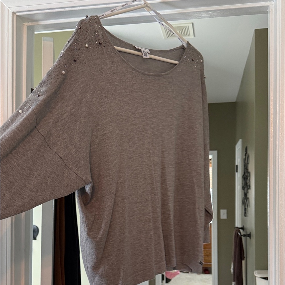 Calvin Klein Gray Embellished Sweatshirt